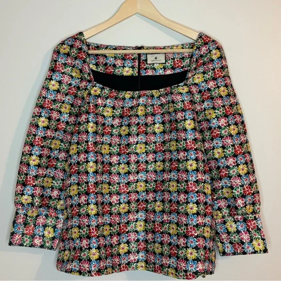 Tuckernuck jacquard floral blouse - Picture 2 of 12